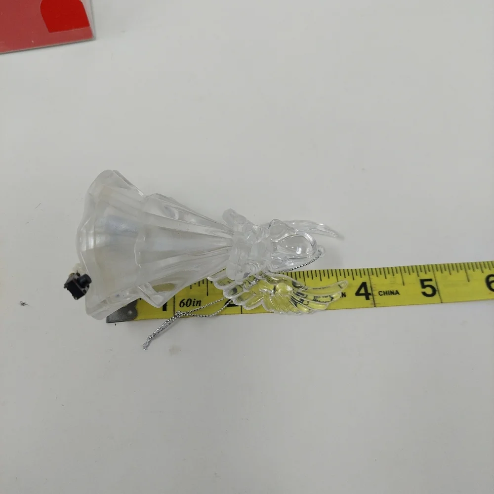 Light Up Angel Clear Glass Ornament Hanging Christmas Decoration Untested